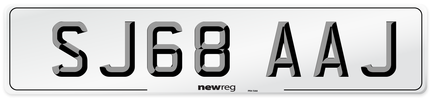 SJ68 AAJ Number Plate from New Reg